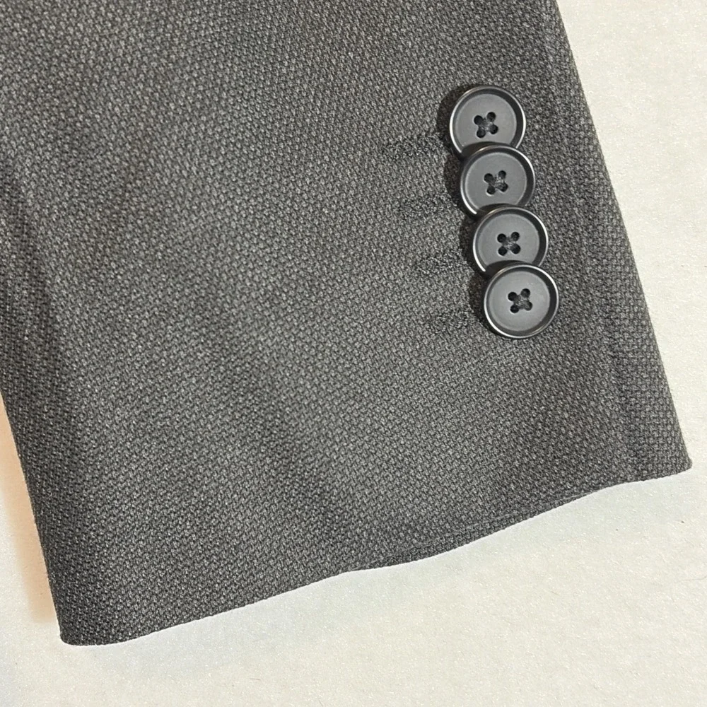 Banana Republic Slim Fit Nailshead Suit Jacket Sport Coat Mens 40S Charcoal Gray